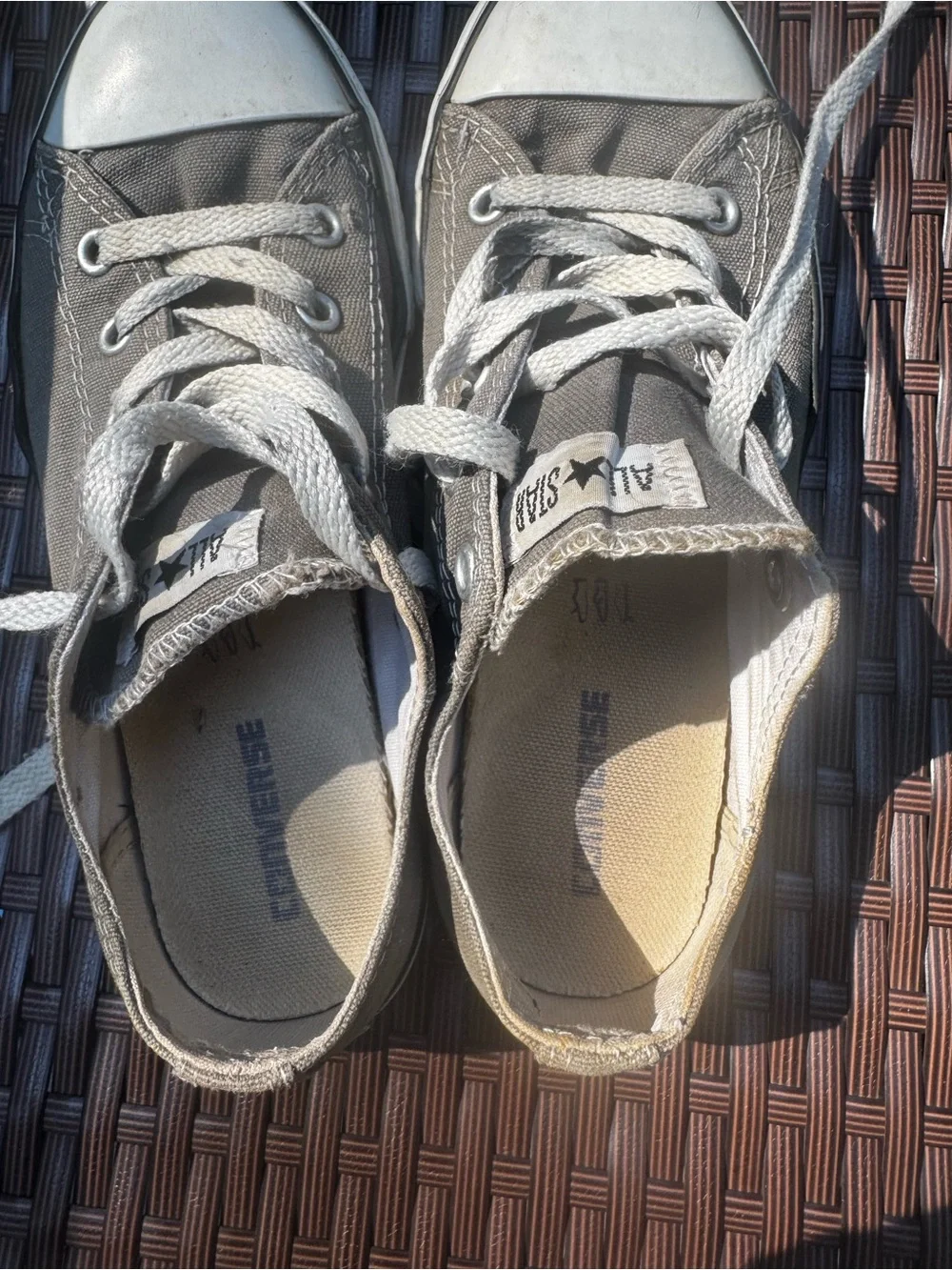 Converse Chuck Taylor All Star Kids Low Top Sneakers Youth Size 3 Gray and White